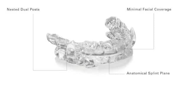 detail of oral appliance to help stop snoring